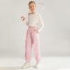 Ninobebe Girls Cargo Jogger Pants for Girls Baggy Y2K Loose Jogger Trousers with Pockets Streetwear for Kids Size 10-12, Pink view 2