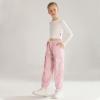 Ninobebe Girls Cargo Jogger Pants for Girls Baggy Y2K Loose Jogger Trousers with Pockets Streetwear for Kids Size 10-12, Pink view 3