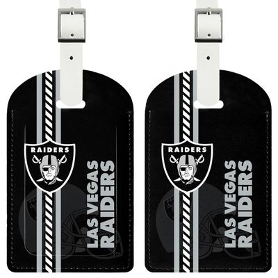 AYYQHC 2 Pack Leather Football Sport Fan Luggage Tag for SuitcaseBlack Design Travel Suitcase Tag with Privacy Flap Address Labels