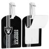 AYYQHC 2 Pack Leather Football Sport Fan Luggage Tag for SuitcaseBlack Design Travel Suitcase Tag with Privacy Flap Address Labels view 2
