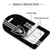 AYYQHC 2 Pack Leather Football Sport Fan Luggage Tag for SuitcaseBlack Design Travel Suitcase Tag with Privacy Flap Address Labels view 3
