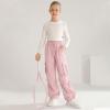Ninobebe Girls Cargo Pants Parachute Pants for Girls Baggy Y2K Loose Cargo Trousers with Pockets for Kids 13-14 Years Old, Pink view 4