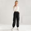 Ninobebe Girls Cargo Jogger Pants for Girls Baggy Y2K Loose Jogger Trousers with Pockets Streetwear for Kids Black, 13-14 Years Old view 3