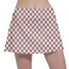 Fodyle Women's Tennis Skirt Pleated high Waist Short Lined Shorts Pockets Brown and White Checkerboard Pickleball Running Fitness X-Large view 3