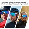 HAAYOT Polarized Cycling Glasses,Sports Sunglasses for Men Women,Baseball Biking Running Sunglasses 5 Lenses Mint Green view 4