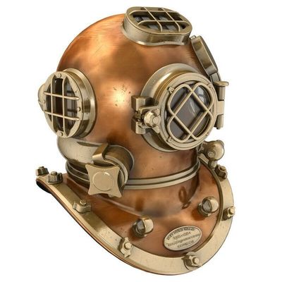 Copper and Brass Heavy Diving Helmet - US Navy Mark V Divers Helmet - Deep Sea Replica Diving Helmet Vintage Marine Diving Helmet