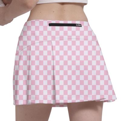 Fodyle Women's Tennis Skirt Pleated Checkerboard high Waist Short Lined Shorts Pockets Pickleball Running Fitness Medium