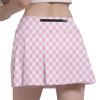 Fodyle Women's Tennis Skirt Pleated Checkerboard high Waist Short Lined Shorts Pockets Pickleball Running Fitness Medium view 1