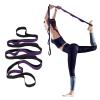Amrules Yoga Strap for Stretching with 10 Loops Inelastic Soft Polyester Cotton Stretch Out Band for Exercise, Yoga, Pilates and Dance for Men and Women, Black