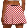 Fodyle Women's high Waist Pleated Tennis Skirt Lined Short with Pockets Red and White Checkerboard Pickleball Golf Running Skirt XX-Large view 1