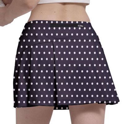 Fodyle Women's Tennis Skirt Pleated high Waist Short Lined Shorts Pockets Polka Dots Pickleball Running Fitness X-Large