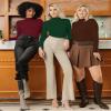 MANGOPOP Women's Mock Turtle Neck Fleece Lined Long Sleeve Thermal Underwear T Shirt Tops Tee Coffee view 3