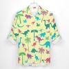micidad Hawaiian Shirts for Men Long Sleeve Casual Button Down Shirts Dinosaur Print Tropical Beach Dress Shirts 2XL view 2