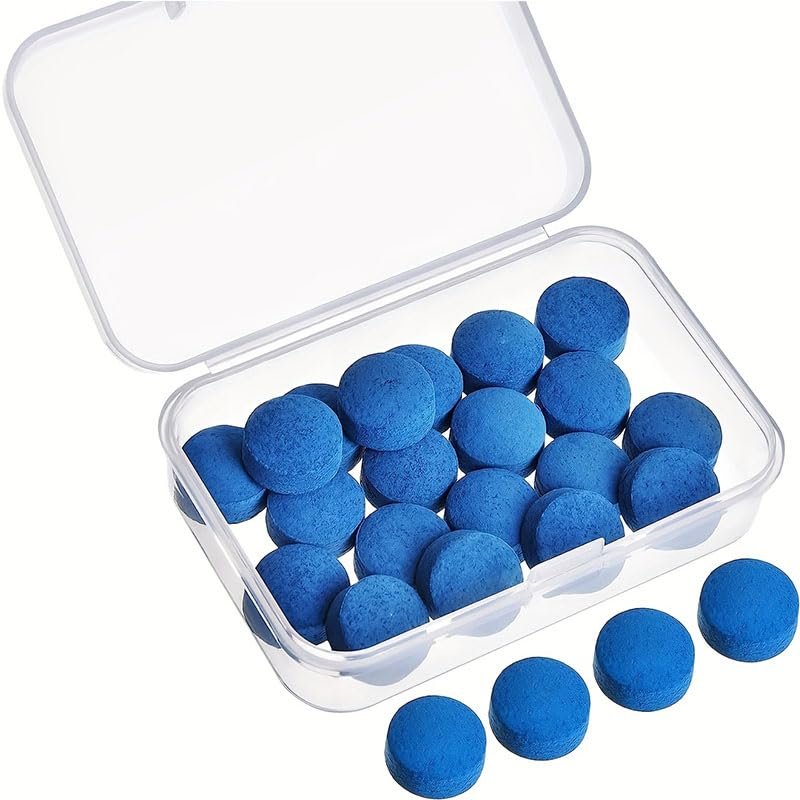 20 Pieces Pool Cue Tips Replacement Kit Billiard Pool Cue Tips Pool Stick Tips with Storage Box Billiard Cue Tips for Pool Cues and Snooker Accessories (10mm)