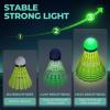 HIRALIY LED Badminton Birdies 6 PCS, 360 Glow in The Dark Nylon Badminton Shuttlecocks, 2 Color Light Up Birdie Ball Set with Stable Glowing, Indoor Outdoor Backyard Practice & Family Gamess (6) view 3
