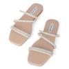 STUNAHOME Women's Rhinestone Thong Flat Sandals Open Toe Slide Sandals with Square Toe Bling Strap view 1