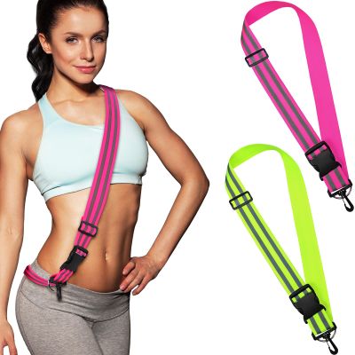 Saintrygo 2 Pieces 2 Pcs Reflective Sash for Walking at Night Running Gear High Visibility Safety Reflective Jacket Adjustable Sash for Walking Cycling at Night (Fluorescent Green,Rose Red)