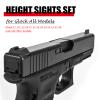 BRASS HUNTER Suppressor Height Sight Set for Glock - Optical Compatible, High Black .315" Serrated Front, Flat Black .394" Rear Assembly | Fits Glock All Models view 2