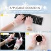 Bodvera Fingerless Gloves for Women Winter Half Finger Gloves Knitted Fingerless Mittens for Typing Driving view 4