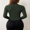 AVGO Womens Workout Jackets Full Zip Long Sleeve Cropped Running Athletic Jackets Slim Fit Yoga Tops Gym Clothes(Moss Green, S) view 3