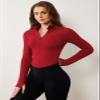 AVGO Workout Jackets for Women Full Zip Lightweight Athletic Slim Fit Tops Running Sports Track Jacket with Pockets(Red,XL) view 2