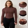 AVGO Women's Long Sleeve Workout Tops Zip Up Cropped BBL Jacket Tight Athletic Track Sports Clothes(Caramel, L) view 4