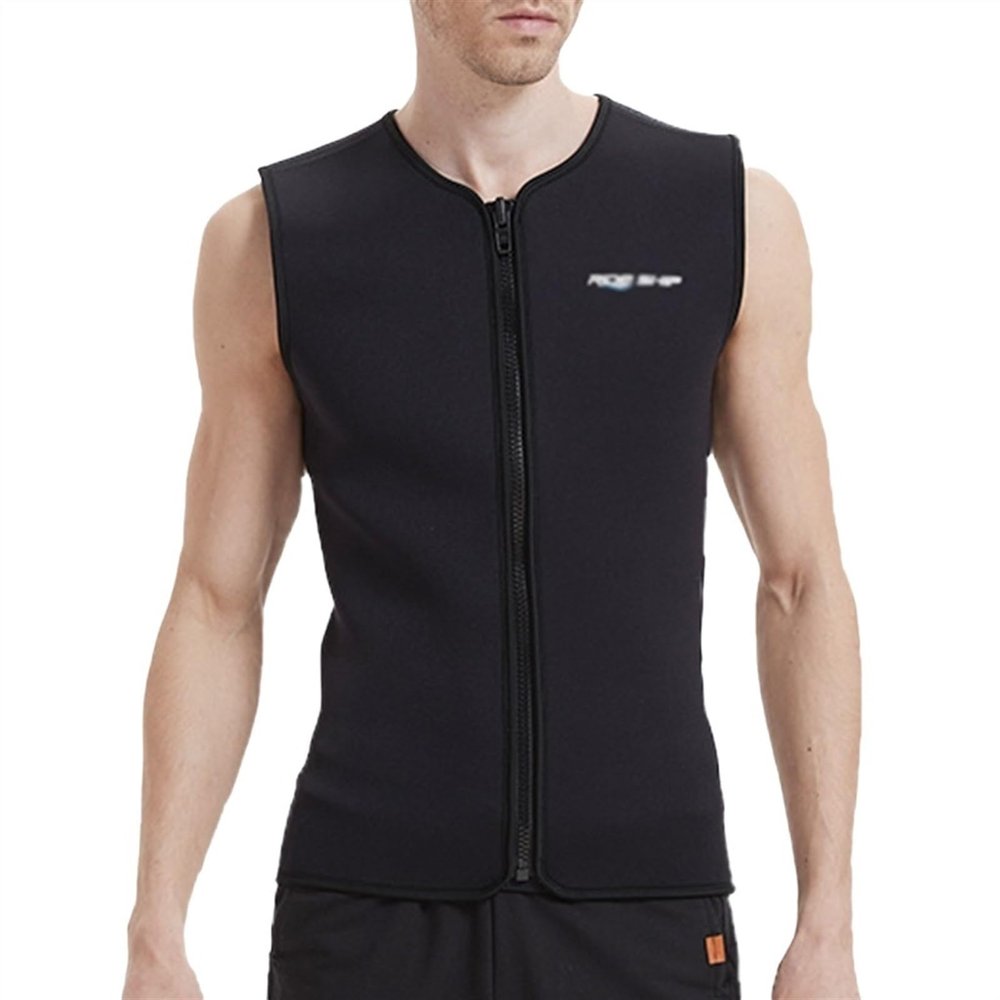3MM Men Wetsuits Front Zip Wetsuit Top Sleeveless Diving Vest for Diving Surfing Snorkeling Kayaking Water Sports(Black_Medium)