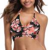 SHEKINI Women's Pink Flower Large Push Up Criss Cross Swimsuits Top Only view 1