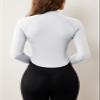 AVGO White Workout Jackets for Women Lighweight Zip Up Athletic Running Track Jacket Gym Clothes with Thumb Holes(White, L) view 3