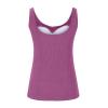Basic Solid Square Neck Tank Top - Ribbed Vest Top with Removable Chest Pad,Cotton Undershirts Athletic Camisole Tops Purple view 3