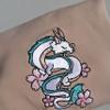Embroidered Dragon Sweatshirt,Spirited Dragon Hoodie,Anime Inspired,Anime Design Sweashirt,Unisex Pink view 2