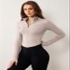 AVGO Light Jackets for Women Long Sleeve Workout Jacket Crop Zip Up Jacket Yoga Athletic Tops Sports Clothes 2024(Almond,M), Medium view 2