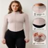 AVGO Light Jackets for Women Long Sleeve Workout Jacket Crop Zip Up Jacket Yoga Athletic Tops Sports Clothes 2024(Almond,M), Medium view 4