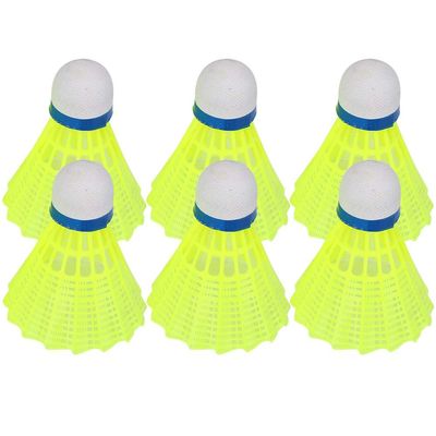 flexman 6Pcs Nylon Feather Shuttlecock, Shuttlecock Indoor Outdoor Sports for Recreation, Training, Competition Club Match Family Play