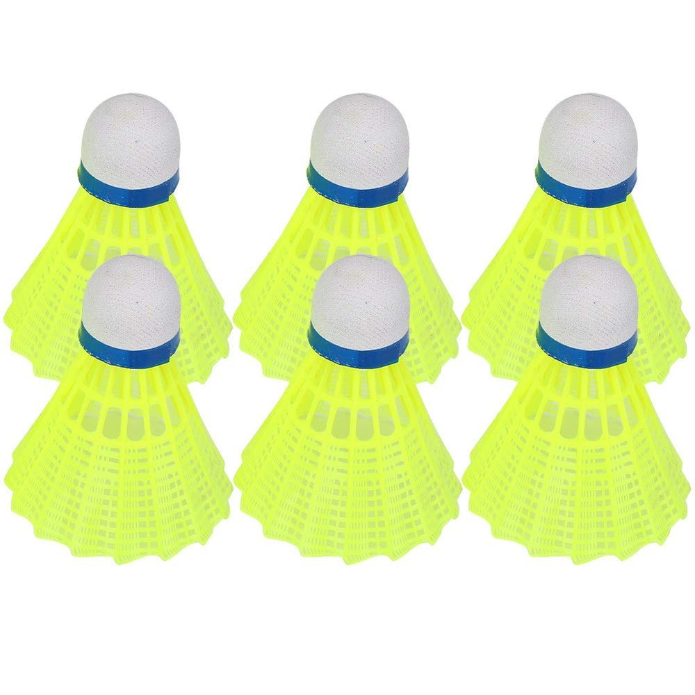 flexman 6Pcs Nylon Feather Shuttlecock, Shuttlecock Indoor Outdoor Sports for Recreation, Training, Competition Club Match Family Play