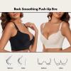 Back Smoothing Push-up Bra, Women Deep Cup Full Back Underwireless Plus Size Bra (US, Numeric, 44, Regular, Regular, E, Black) view 3