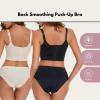 Back Smoothing Push-up Bra, Women Deep Cup Full Back Underwireless Plus Size Bra (US, Numeric, 44, Regular, Regular, E, Black) view 4