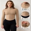 AVGO Jackets for Women Zip Up Long Sleeve Workout Tops Tight Athletic Jacket Women with Thumb Holes(Cream Coffee, XL) view 4