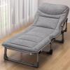 AoForce Portable Bed for Adults Queen Size Camping Cot Four-Position Adjustable Backrest 3D Headrest Folding Bed Made of Metal for Home Nap Beach Travel(Gray) view 1