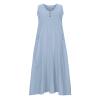 Summer Dresses for Women 2024 Linen Sleeveless Dress Baggy Flowy Maxi Dresses Plus Size Loose Sundress with Pockets view 3