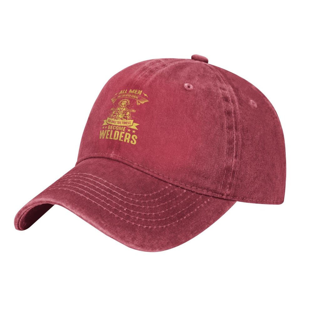 All Men are Created Equal But Only The Finest Become Welders Trucker Hat for Men Women Denim Baseball Cap Dad Hat Golf Hats