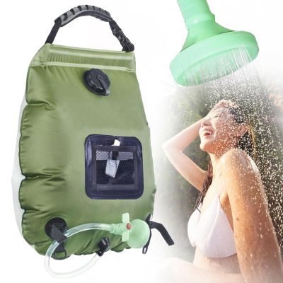 Solar Portable Shower for Camping 5 Gallon/20L - Solar Powered Camp Shower Bag with Switchable Shower Head and Detachable Hose for Camping, Backpacking, RV Travel