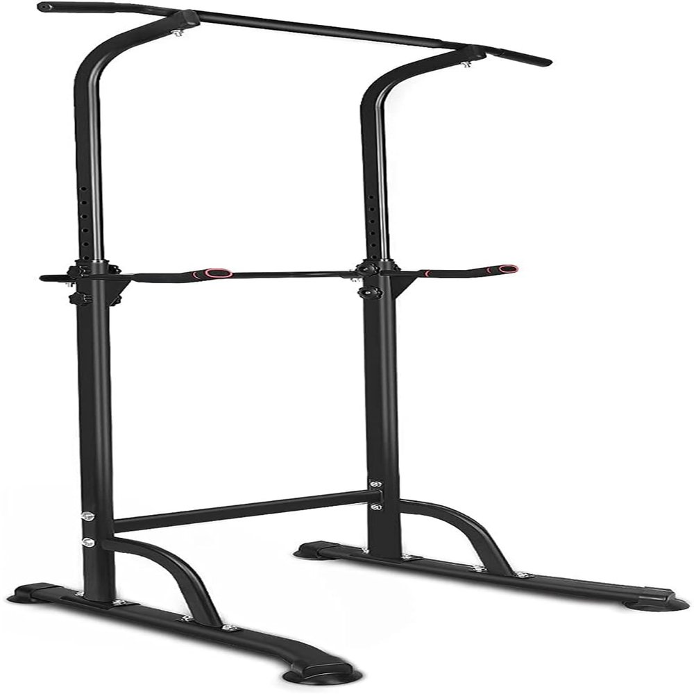 Squat Rack Multi-Functional Power Cage with LAT Pulldown Pulley System, 1400 lb Capacity Power Rack for Home and Garage Gyms (Black6)