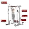 Squat Rack Multi-Functional Power Cage with LAT Pulldown Pulley System, 1400 lb Capacity Power Rack for Home and Garage Gyms (Orange+Black) view 2
