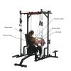 Squat Rack Multi-Functional Power Cage with LAT Pulldown Pulley System, 1400 lb Capacity Power Rack for Home and Garage Gyms (Orange+Black) view 3