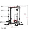Squat Rack Multi-Functional Power Cage with LAT Pulldown Pulley System, 1400 lb Capacity Power Rack for Home and Garage Gyms (Orange+Black) view 4
