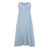 Summer Dresses for Women 2024 Linen Sleeveless Dress Baggy Flowy Maxi Dresses Plus Size Loose Sundress with Pockets view 4