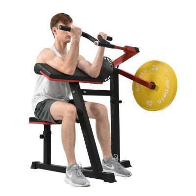 Squat Rack Multi-Functional Power Cage with LAT Pulldown Pulley System, 1400 lb Capacity Power Rack for Home and Garage Gyms (Black+Red1)