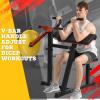 Squat Rack Multi-Functional Power Cage with LAT Pulldown Pulley System, 1400 lb Capacity Power Rack for Home and Garage Gyms (Black+Red1) view 3