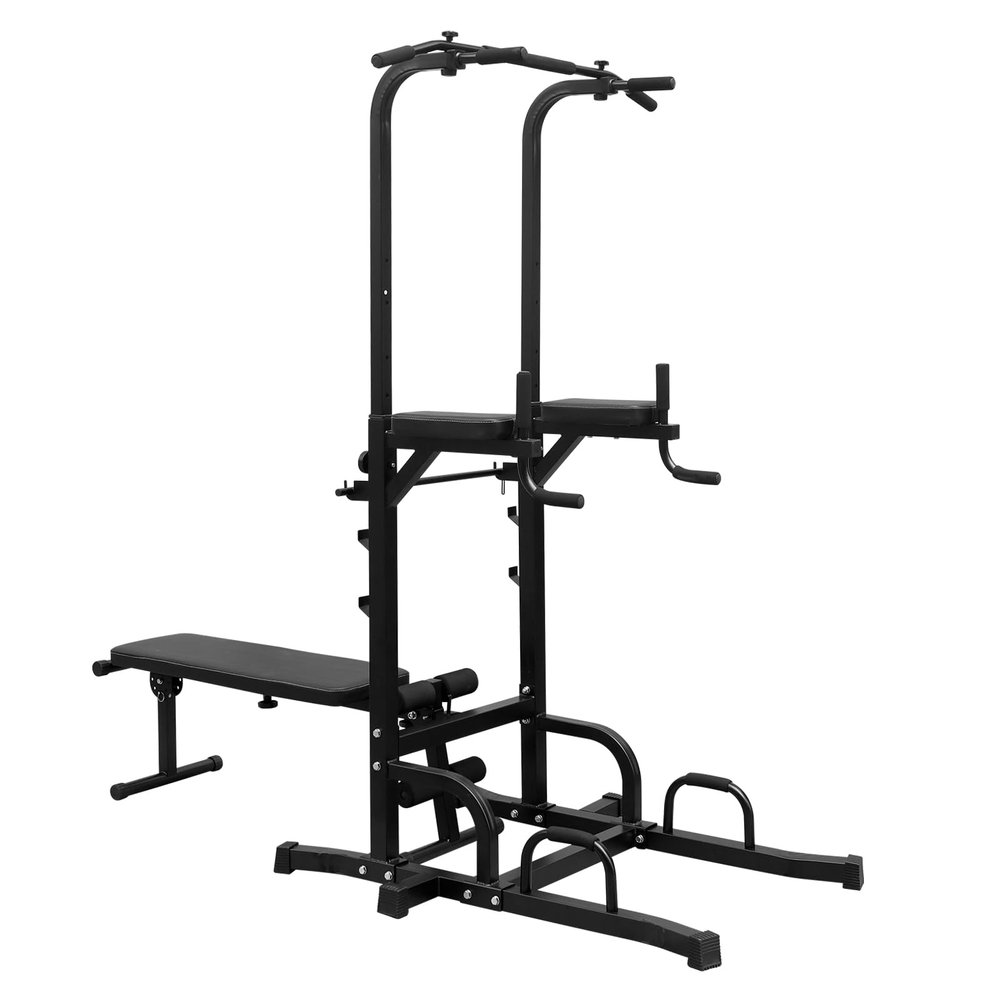 Squat Rack Multi-Functional Power Cage with LAT Pulldown Pulley System, 1400 lb Capacity Power Rack for Home and Garage Gyms (Black2)